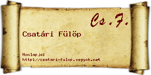 Csatári Fülöp névjegykártya